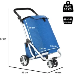Cruiser Boodschappentrolley'S>3 Wheel Boodschappenwagen 62L