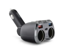 Caliber Stekkers & Kabels>Autolader & Splitter 2x USB 1x USB-C 12/24V