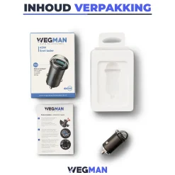 Wegman Stekkers & Kabels<Autolader 45W 2x USB A Snellader
