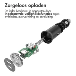 Imoshion Stekkers & Kabels<Autolader - 2x USB-C 30W Zwart