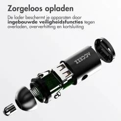 Accezz Stekkers & Kabels<Autolader - 1x USB-C & 1x USB - 65W