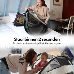 Deryan Campingbedjes|Campingbedjes<Baby luxe campingbedje - Zelfopblaasbare matras Creme