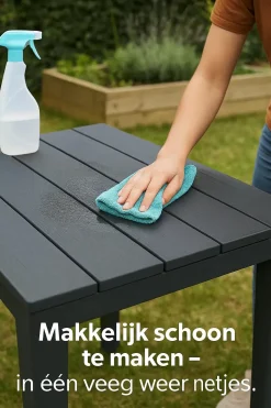 Hem Campingtafels>Bijzettafel Zwart - Tuintafeltje 60x39x45 cm