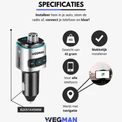 Wegman Carkits<Bluetooth FM Transmitter - Carkit