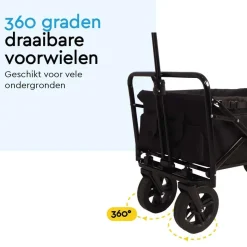 Brasq Bolderkarren|Bolderkarren>Bolderkar Deluxe- Opvouwbaar - 100kg -Zwart