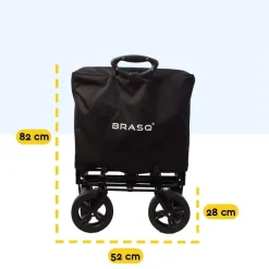Brasq Bolderkarren|Bolderkarren>Bolderkar Deluxe- Opvouwbaar - 100kg -Zwart