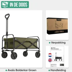 Avalo Bolderkarren|Bolderkarren<Bolderkar Opvouwbaar Groen