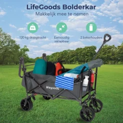 Lifegoods Bolderkarren|Bolderkarren<Bolderkar - Tot 120KG - 90L Grijs