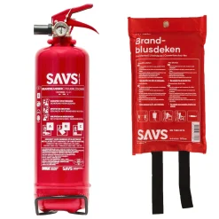 Savs Griekenland|Turkije>Brandblus box Poederblusser 1 kg en Blusdeken