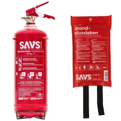 Savs Griekenland|Turkije<Brandblus box Poederblusser 3 kg en Blusdeken
