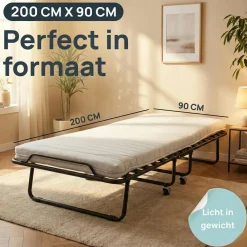 Troonz Opklapbedden>Campingbed Verona - 90 x 200 cm