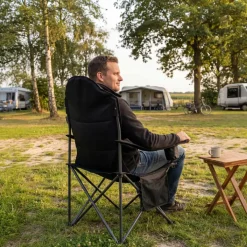Trvlmore Campingstoelen<Campingstoel - Opvouwbaar - 160KG - Kampeerstoel Zwart