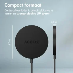 Accezz Stekkers & Kabels<Draadloze Qi2 Oplader - Zwart