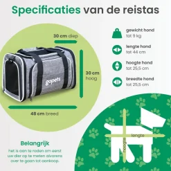 Gopets Autobenches & Accessoires>Draagtas Hond en Kat - 40x25x25cm - L