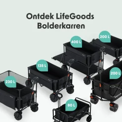 Lifegoods Bolderkarren|Bolderkarren<Dubbele Bolderkar – 200KG Zwart