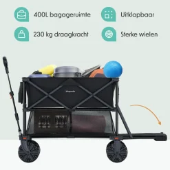 Lifegoods Bolderkarren|Bolderkarren<Dubbele Bolderkar – 200KG Zwart