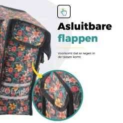 Voltano Fietstassen<Dubbele Fietstas Floral Elegance Geel