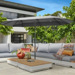 Lifegoods Parasols & Windschermen|Parasols & Windschermen<Dubbele Parasol – 270x460cm Grijs
