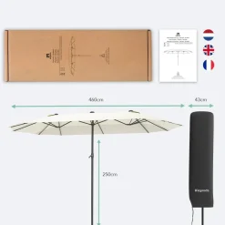 Lifegoods Parasols & Windschermen|Parasols & Windschermen<Dubbele Parasol – 270x460cm Creme