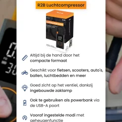 R2B Fietspompen<Elektrische Fiets pomp & Lucht compressor Auto