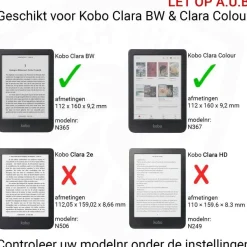 Dutch Shield E-Readers & Accessoires>Ereader Hoesje - Luxe Case Kobo Clara BW
