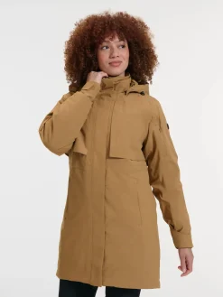 Human Nature Waterdichte Jassen|Winterjassen<Falerias - Parka dames Donkder zand