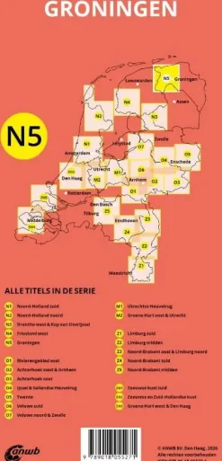 ANWB Fietskaarten|Fietskaarten<Fiets en wandelknooppuntenkaart N5 Groningen