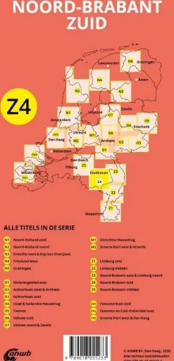 ANWB Fietskaarten|Fietskaarten>Fiets en wandelknooppuntenkaart Z4 Noord-Brabant zuid