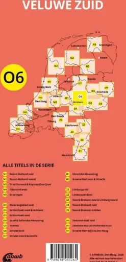 ANWB Fietskaarten|Fietskaarten>Fiets en wandelknooppuntenkaart O6 Veluwe zuid