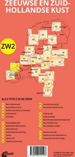 ANWB Fietskaarten|Fietskaarten>Fiets en wandelknooppuntenkaart ZW2 Zeeuwse en Zuid-Hollandse kust