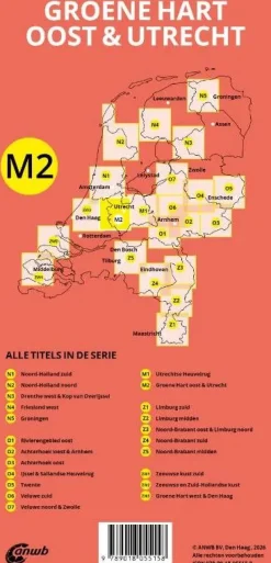 ANWB Fietskaarten|Fietskaarten<Fiets en wandelknooppuntenkaart M2 Groene Hart oost & Utrecht