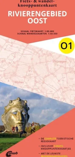 ANWB Fietskaarten|Fietskaarten>Fiets en wandelknooppuntenkaart O1 Rivierengebied oost