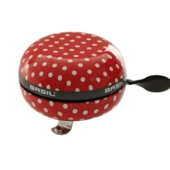 Basil Fietsbellen & -Toeters<Fietsbel Polkadot 80 Mm - Rood / Wit