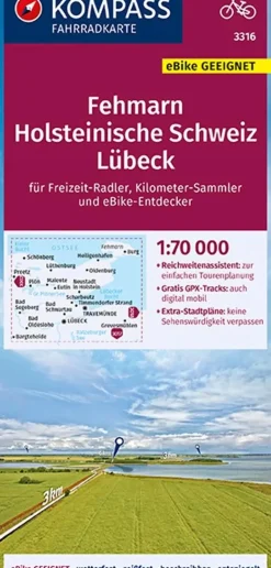 Kompass Fietskaarten>Fietskaart FK 3316 Fehmarn - Holstein