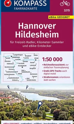 Kompass Fietskaarten>Fietskaart FK 3215 Hannover - Hildesheim