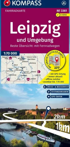 Kompass Fietskaarten<Fietskaart FK 3361 Leipzig