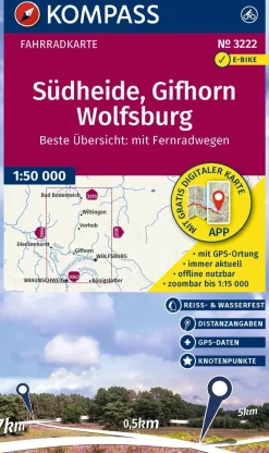 Kompass Fietskaarten<Fietskaart FK 3222 Südheide - Gifhorn