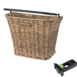 Basil Fietsmanden & -Kratten<Fietsmand Bremen Rattan Look met KF Bruin
