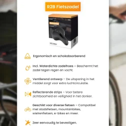 R2B Fietszadels>Fietszadel met Waterdichte Zadelhoes