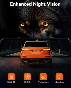 Wolfbox Dashcams<G850 Pro 4K Wifi GPS 64gb Mirror dashcam