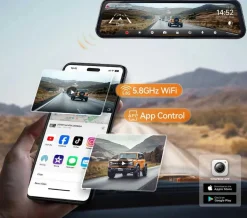 Wolfbox Dashcams<G900 Tripro cabin 3CH 4K Wifi GPS 256gb Mirror