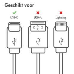 Imoshion Stekkers & Kabels>Gevlochten USB-C naar USB-C kabel