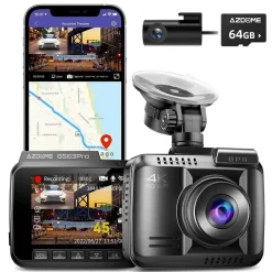 Azdome Dashcams<GS63H Pro True 4K 2CH Wifi GPS 64gb