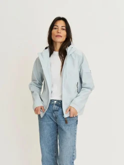 Travelin' Waterdichte Jassen<Halle Dames - Hardshell Jas - Waterdicht Lichtblauw