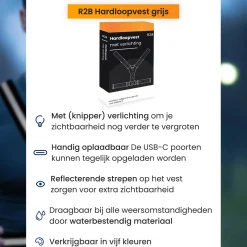 R2B Led-Vesten|Reflectie>Hardloopvest met verlichting oplaadbaar