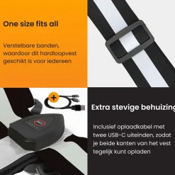 R2B Led-Vesten|Reflectie>Hardloopvest met verlichting oplaadbaar