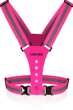 Craved Led-Vesten|Reflectie<Hardloopvest LED - Oplaadbaar Roze