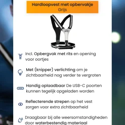 R2B Led-Vesten|Reflectie<Hardloopvest met Opbergvak - Verlichting Grijs