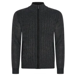 Heren Cappuccino Italia Vesten>Heren Cable Cardigan Navy