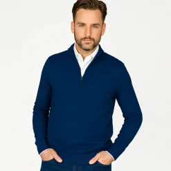 Heren Cappuccino Italia Truien>Heren Mock Zip Pullover
